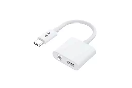 Кабель USB 2.0 Type-C(m)-USB Type-C(f)+Jack 3.5mm(f), экранированный, 7.5см, белый Greenconnect (VIV52I304)