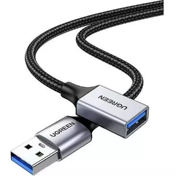 Кабель USB 3.0(Am)-USB 3.0(Af), экранированный, 2 м, черный, UGREEN US115 (10497)