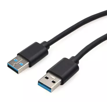 Кабель USB 3.0(Am)-USB 3.0(Am), экранированный, 2.4А, 60 см, черный, Cablexpert CC-USB3-AMAM-0.6M (CC-USB3-AMAM-0.6M)