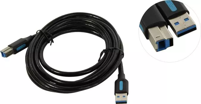 Кабель USB(Am)-USB(Bm), 1.5 м, черный, Vention (COOBG)