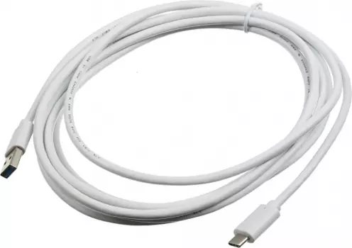 Кабель USB-USB Type-C, 3 м, белый Buro (BHP USB-TPC-3W)