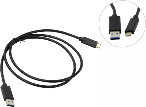 Кабель USB 3.0(Am)-USB 3.1 Type-C(m) 1 м, черный Black Pack FQ10-005 (6935111800086)