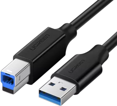 Кабель USB(Am)-USB(Bm), 1 м, черный, UGREEN US210 (30753)