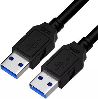 Кабель USB(Am)-USB(Am), экранированный, 1 м, черный, Greenconnect (GCR-52203)