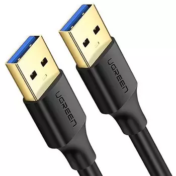 Кабель USB(Am)-USB(Am), экранированный, 2А, 50 см, черный, UGREEN US128 (10369)