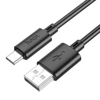 Кабель USB(Am)-USB Type-C(m), быстрая зарядка, 3А, Power Delivery 15 Вт, 1 м, черный, HOCO Gratified X88 (6931474783349)