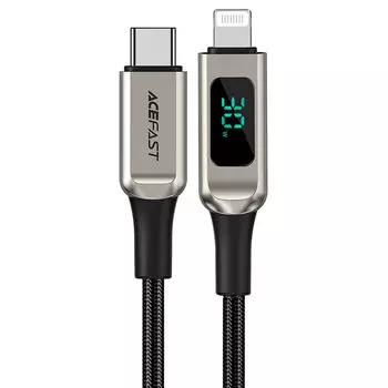 Кабель USB 3.0 Type-C(m)-Lightning 8-pin(m), MFi, быстрая зарядка, 3A 1.2м, серебристый ACEFAST C6-01 (AF-C6-01-SR)
