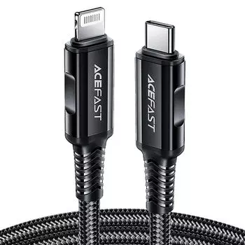Кабель USB Type-C-Lightning 8-pin, MFi, быстрая зарядка, 3A 1.8м, черный ACEFAST C4-01 (AF-C4-01-BK)