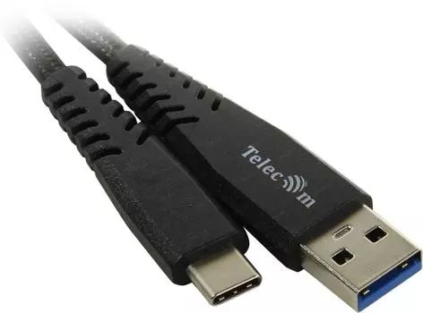 Кабель USB Type-C-USB, 2.4A, 1м, черный Telecom (TC402B-1M)