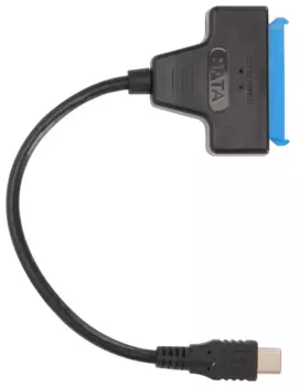 Кабель USB 3.1 Type-C(m)-SATA III 2.5"(m), позолоченные разъемы, черный VCOM (CU818)