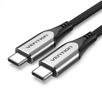 Кабель USB 3.1 Type-C(m)-USB 3.1 Type-C(m), экранированный, 3A 1 м, серый Vention (TAAHF)