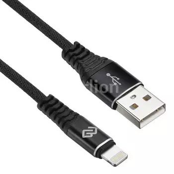 Кабель USB-Lightning 8-pin, Digma , 1.2m, черный (1080254)