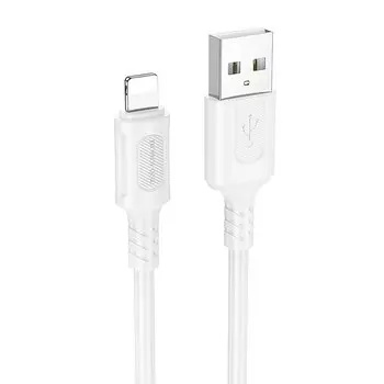 Кабель USB(Am)-Lightning 8-pin(m), 2.4А, 1 м, белый, Borofone Feliz BX111 (6941991115059)
