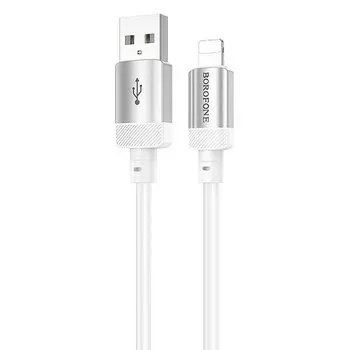 Кабель USB(Am)-Lightning 8-pin(m), 2.4А, 12 Вт, 1 м, белый, Borofone BX108