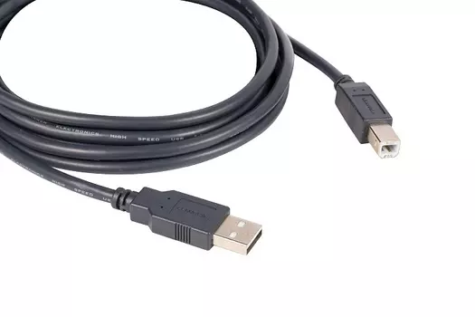 Кабель USB(Am)-USB(Bm), 0.9 А, 90 см, черный, Kramer (C-USB/AB-3)