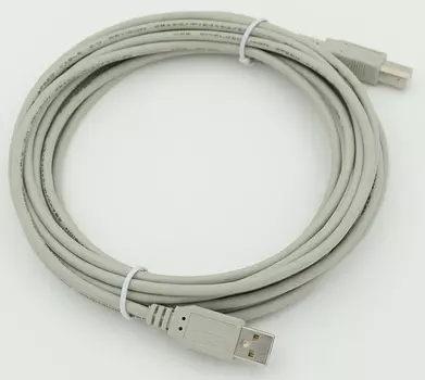Кабель USB(Am)-USB(Bm), 5 м, серый, Behpex (78443)