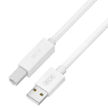 Кабель USB(Am)-USB(Bm), экранированный, 1 м, белый, GCR GCR-UPC8 (GCR-54211)