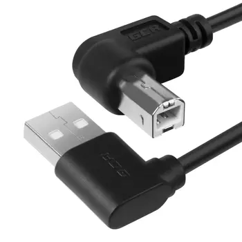 Кабель USB(Am)-USB(Bm), угловой, экранированный, 50 см, черный, Greenconnect GCR-AUPC5 (GCR-AUPC5AM-BB2S-0.5m)