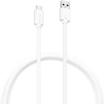Кабель USB(Am)-USB Type-C(m), 3А, 1 м, белый, Buro (BU-USB3.2-AC-3MW)