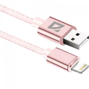 Кабель USB-Lightning 8-pin, 1.5A 1 м, розовый Defender F85 (87101PIN)
