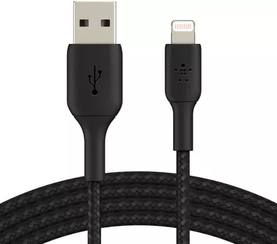 Кабель USB-Lightning 8-pin, 1 м, черный, Belkin (CAA002bt1MBK)