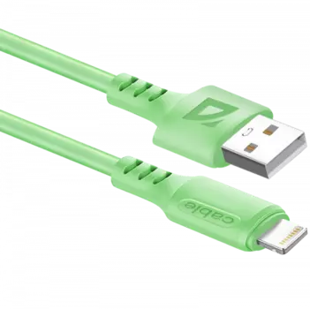 Кабель USB-Lightning 8-pin, 2.4A 1 м, зеленый Defender F207 (87107GRN)