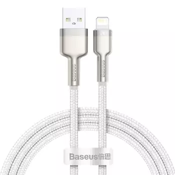 Кабель USB-Lightning 8-pin, 2.4А, 2 м, белый, Baseus Cafule Series (CALJK-B02)