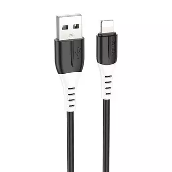 Кабель USB-Lightning 8-pin, 2.4А, 1 м, черный, HOCO X82