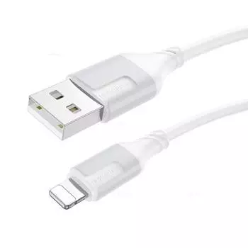 Кабель USB-Lightning 8-pin, 2.4А, 1 м, белый, Borofone Creator BX101