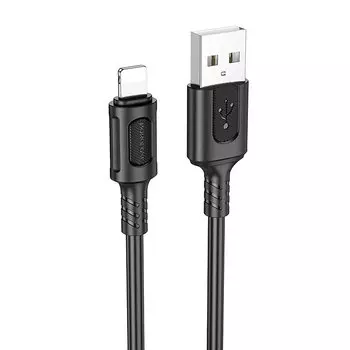 Кабель USB-Lightning 8-pin, 2.4А, 1 м, черный, Borofone BX111