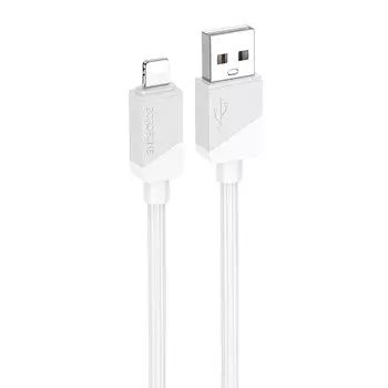 Кабель USB-Lightning 8-pin, 2.4А, 12 Вт, 1 м, белый, Borofone BX107