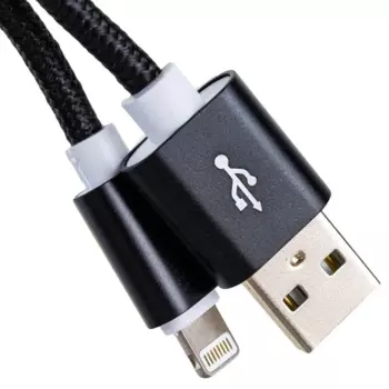 Кабель USB-Lightning 8-pin, 2А, 1 м, черный, Red Line (УТ000035982)
