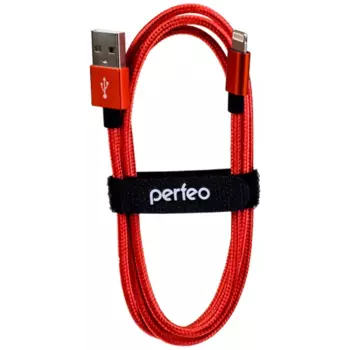 Кабель USB-Lightning 8-pin, 3 м, красный, PERFEO (I4310)
