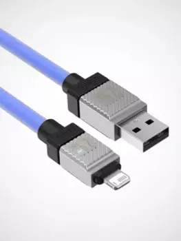 Кабель USB-Lightning 8-pin, экранированный, быстрая зарядка, 2.4А, 1 м, синий, Baseus CoolPlay CAKW000403 (CAKW000403)