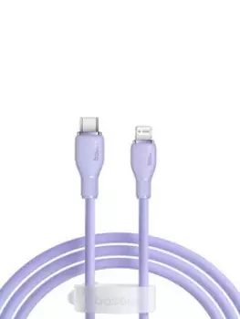 Кабель USB-Lightning 8-pin, экранированный, быстрая зарядка, 2.4А, 20 Вт, 2 м, пурпурный, Baseus Pudding P10355700511-01 (P10355700511-01)