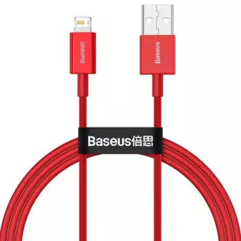 Кабель USB-Lightning 8-pin, быстрая зарядка, 2.4А, 20 Вт, 1 м, красный, Baseus Superior Series (CALYS-A09)