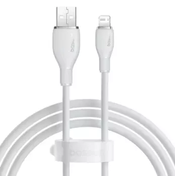 Кабель USB-Lightning 8-pin, быстрая зарядка, 2.4А, 20 Вт, 2 м, белый, Baseus Pudding (P10355700221-01)