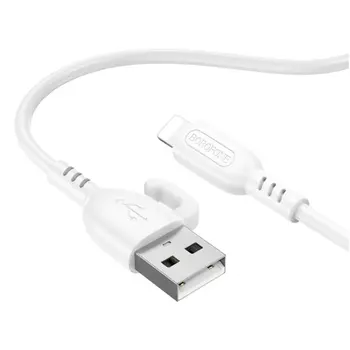 Кабель USB-Lightning 8-pin, быстрая зарядка, 2.4А, 1 м, белый, Borofone Symbol BX91 (6974443389890)