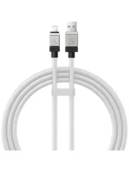 Кабель USB-Lightning 8-pin, быстрая зарядка, 2.4А, 1 м, белый, Baseus CoolPlay (CAKW000402)