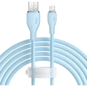 Кабель USB-Lightning 8-pin, быстрая зарядка, 2.4А, 20 Вт, 2 м, голубой, Baseus Pudding (P10355700311-01)