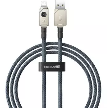 Кабель USB-Lightning 8-pin, быстрая зарядка, 2.4А, 1 м, белый/серый, Baseus Unbreakable P10355802221-00 (P10355802221-00)