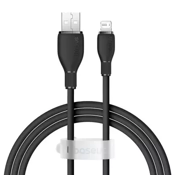 Кабель USB-Lightning 8-pin, быстрая зарядка, 2.4А, 1.2 м, черный, Baseus Pudding (P10355700111-00)