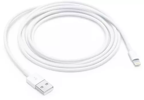 Кабель USB-Lightning 8-pin, MFi, 2 м, белый, Apple (MD819FE/A)