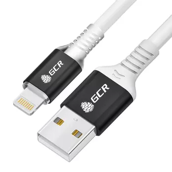 Кабель USB-Lightning 8-pin, MFi, быстрая зарядка, 2.4А, 1 м, белый, Greenconnect GCR-IP22 (GCR-54442)
