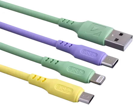 Кабель USB-Lightning 8-pin+Micro USB+USB Type-C, 2.4A 1 м, зеленый Defender F207 (87109GRN)