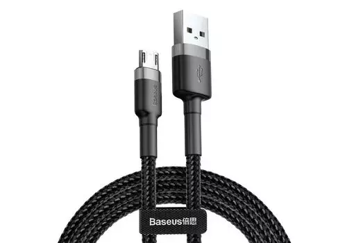 Кабель USB-Micro USB, 1.5А, 2 м, черный/серый, Baseus Cafule (CAMKLF-CG1)