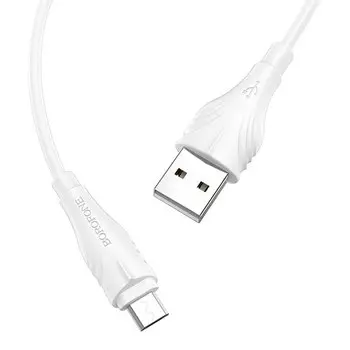 Кабель USB-Micro USB, 1.6A, 1м, белый Borofone Optimal BX18 (00438)