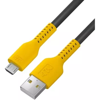 Кабель USB-Micro USB 1м, черный/желтый 4PH (4PH-R90064)