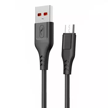 Кабель USB-Micro USB 2.0(Bm), 2.4A, 1м, черный SKYDOLPHIN S61V (206453)