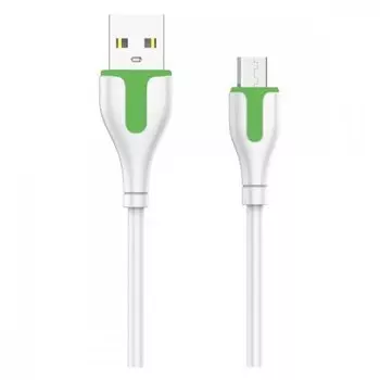 Кабель USB-Micro USB, 2.1A, 2м, белый/зеленый LDNIO LS572 (LD_C3815)